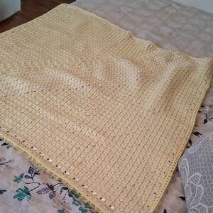 Handmade Yellow Crochet Blanket